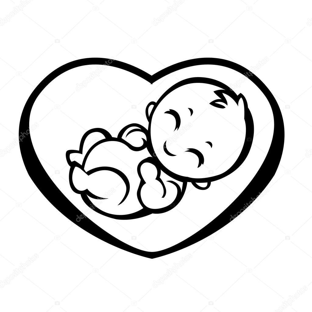 Allegorical symbol of motherhood and pregnancy baby inside vector illustration stylized logos for signs icons and design