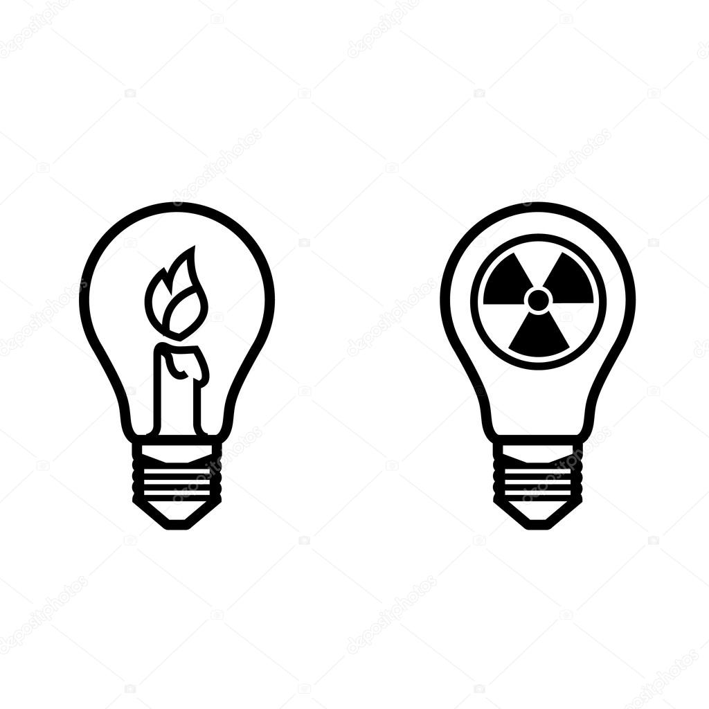 Lightbulb idea of non-renewable energy sources ecological orientation saving the planet caring for the earth vector for logos or designs