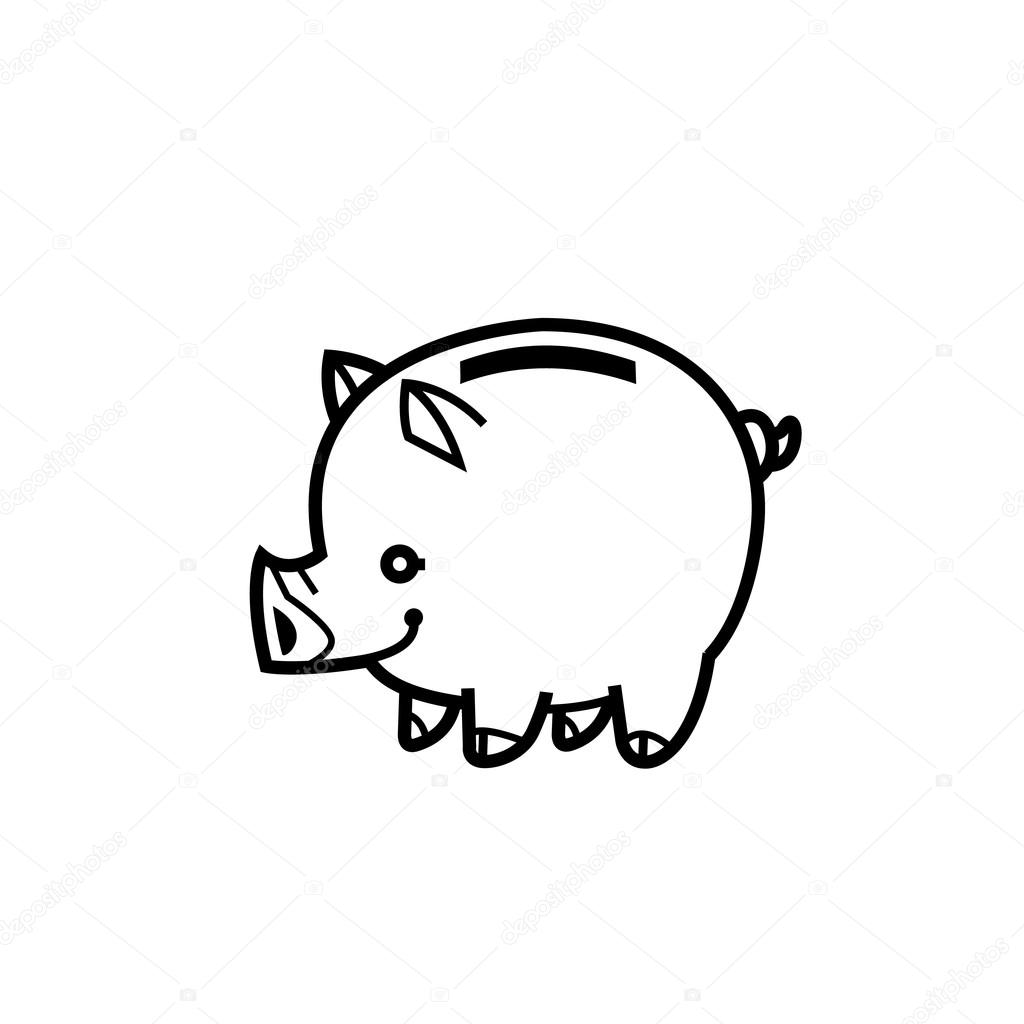 Piggy bank symbol of wealth finance and money saving and money vector multiplication sign is suitable as a template logo or design