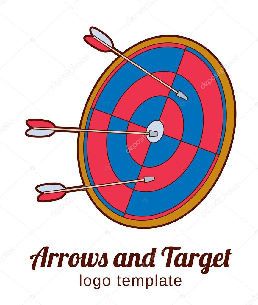 Target with arrows vector logo template -  symbol of success, luck and hitting the target
