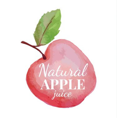 Büyük pembe elma yazı ile