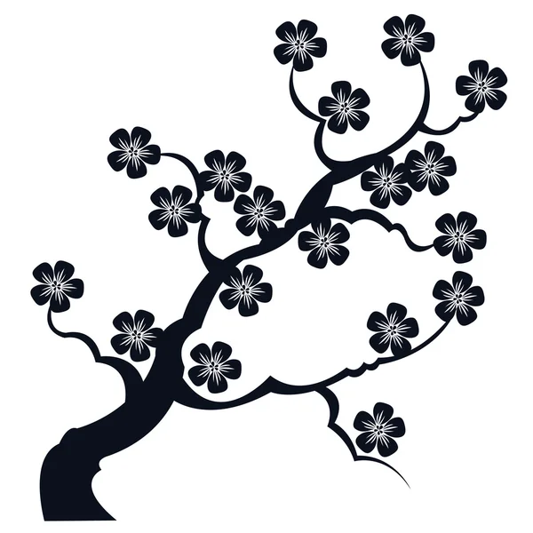 Силуэт ветвей сакуры — стоковый вектор