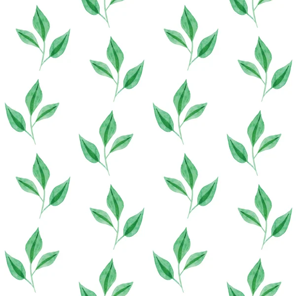 Sanfte nahtlose Muster von grünen Blättern — Stockvektor