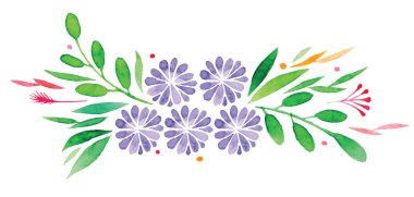 Kompozisyon farklı çiçek ve yaprakları