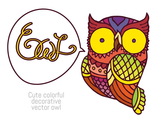 Owl in patronen — Stockvector