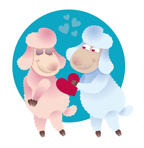 Lover ram gives his heart lamb — Stock Vector