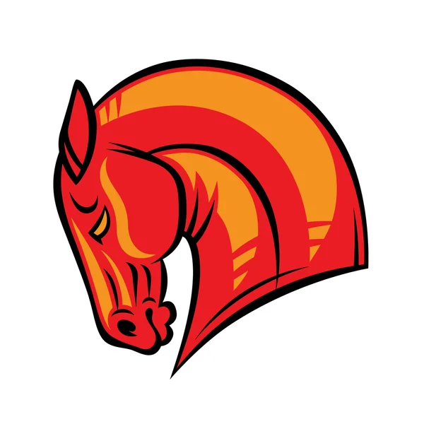 Cheval à tête rouge — Image vectorielle