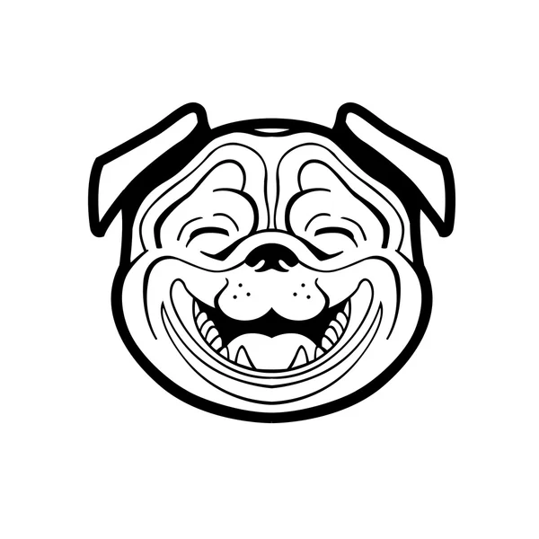 Perky pug smiling — Stock Vector