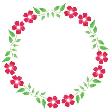 Suluboya çerçeve renkli yaprakları çırpı ve vektör çiçek