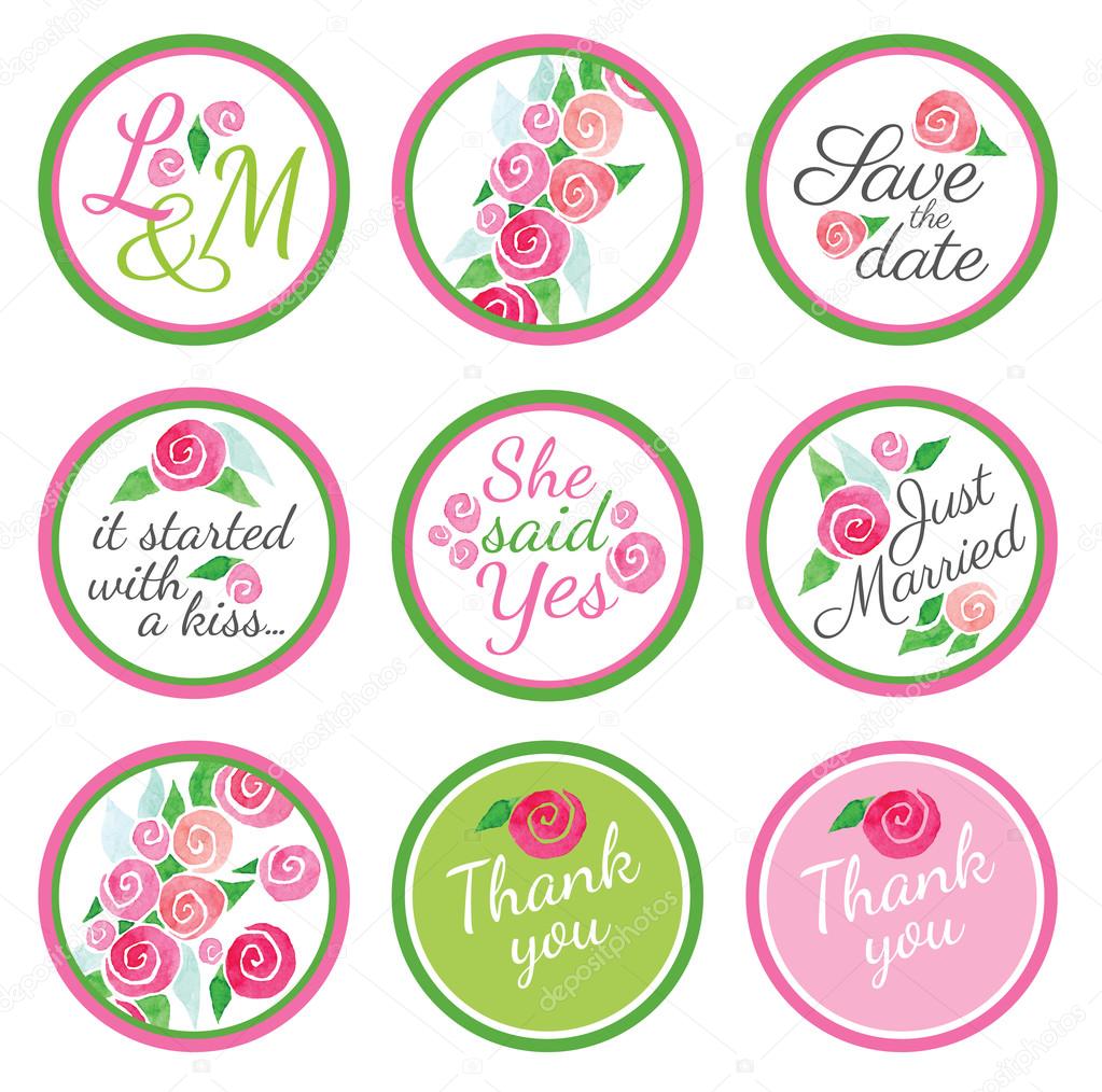 Personalized Candy Sticker Labels with rose