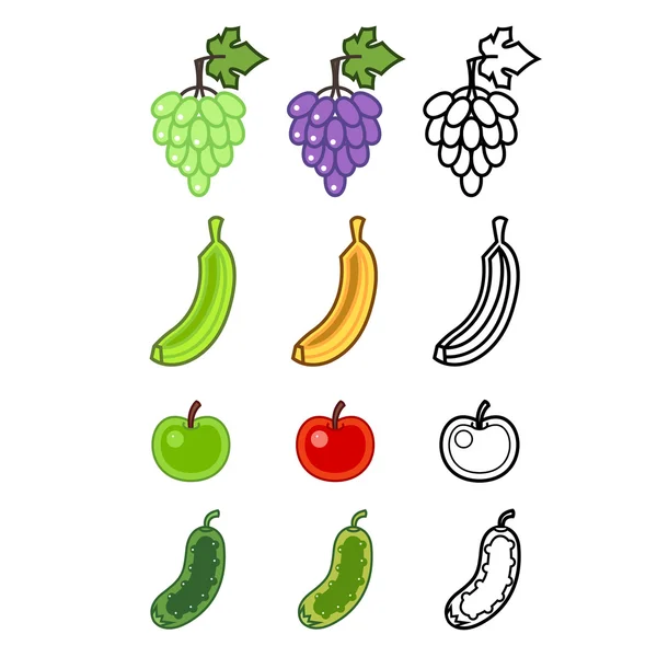 Meyve ve sebze — Stok Vektör