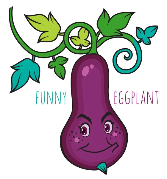 Gülümseyen patlıcan — Stok Vektör