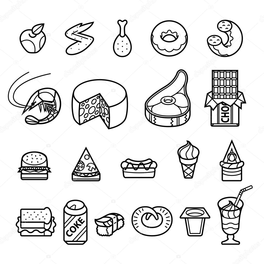 food vector icon set 
