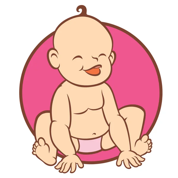 Newborn little baby smiling — Stock Vector