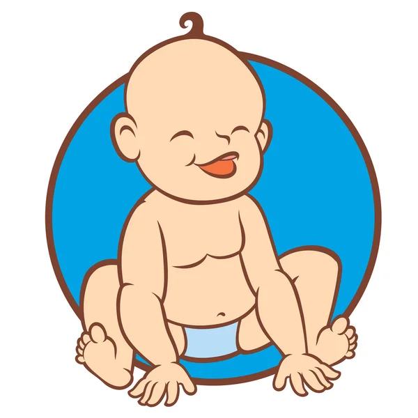 Newborn little baby smiling — Stock Vector