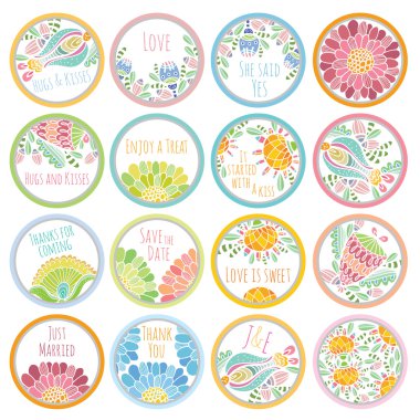personalized candy sticker labels big set  clipart
