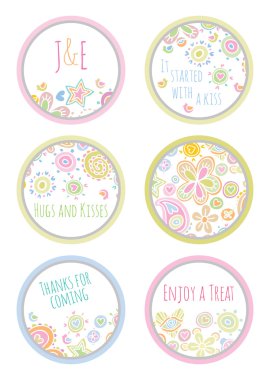 kişiselleştirilmiş şeker etiketi etiketleri seti 