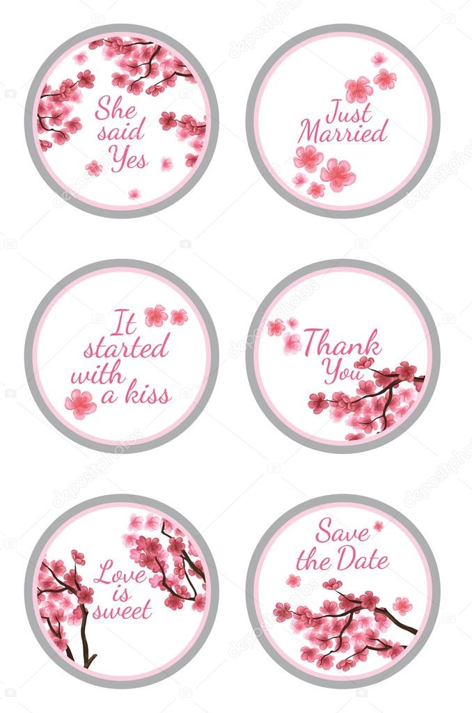 Candy Sticker Labels with sakura