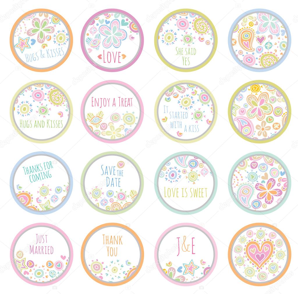 personalized candy sticker labels big set 
