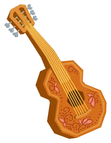 Guitarra banda desenhada acústica — Vetor de Stock