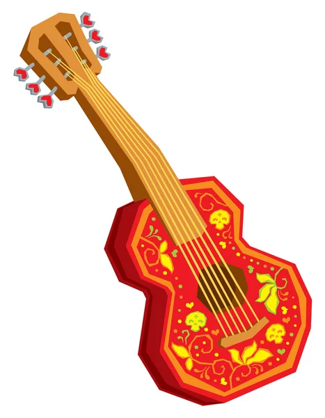 Guitare de dessin animé acoustique — Image vectorielle