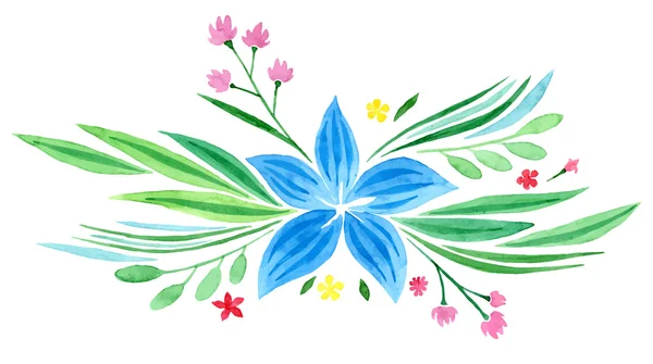 Kolorowe kwiaty i liście — Wektor stockowy