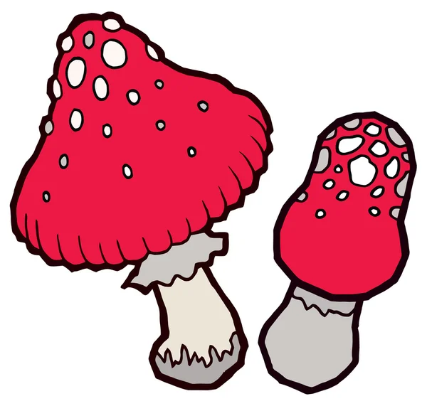 Outono mellow amanita cogumelos — Vetor de Stock