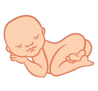Yeni doğan küçük uyuyan bebek