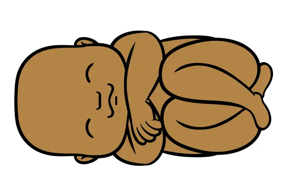 Recién nacido pequeño durmiendo afro bebé — Vector de stock