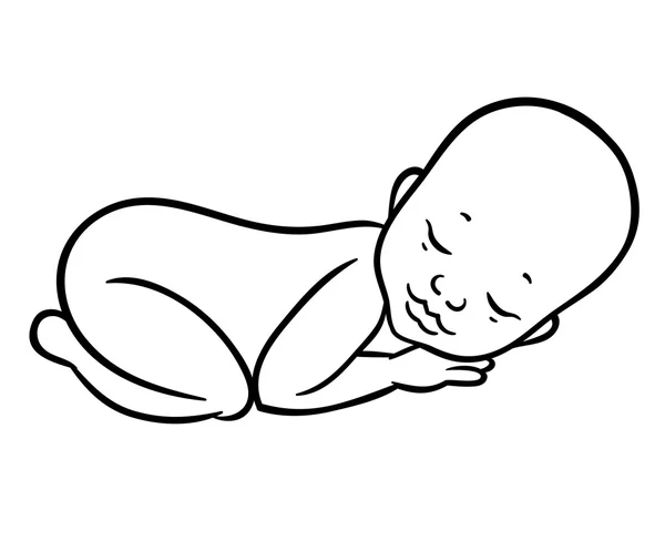 Recién nacido pequeño bebé dormido — Vector de stock