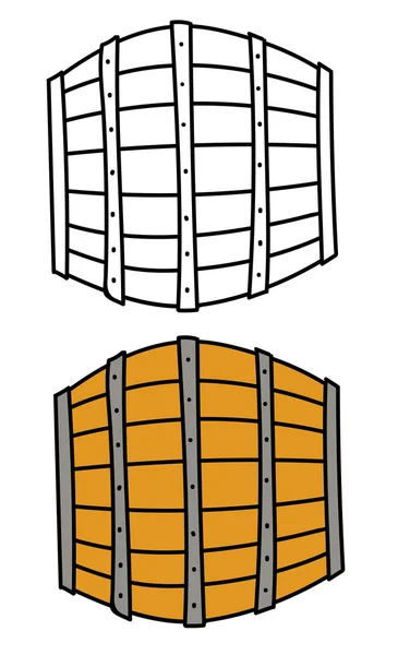 Barriles de madera viejos — Vector de stock