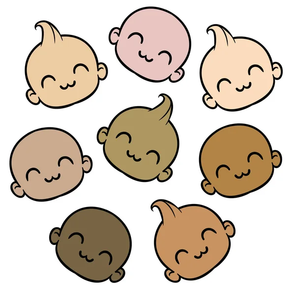 Bebés de diferentes razas — Vector de stock