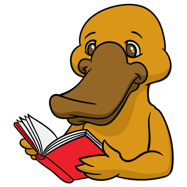 Platypus lê livro —  Vetores de Stock