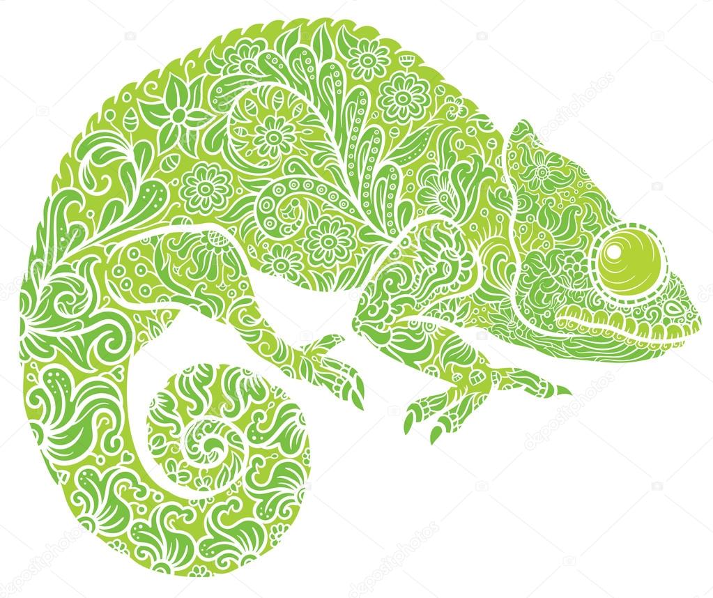 Zentangle stylized Chameleon
