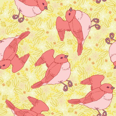 kuşlar ile tatlı seamless modeli