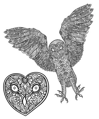 zengin çiçek süsleme baykuş dekore edilmiş