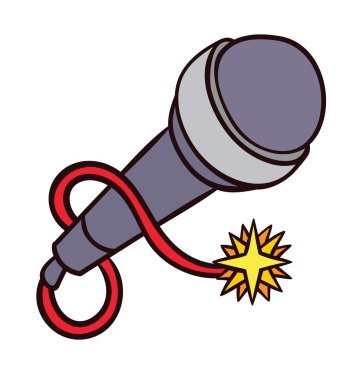 yanan bir sigorta ile Retro mikrofon