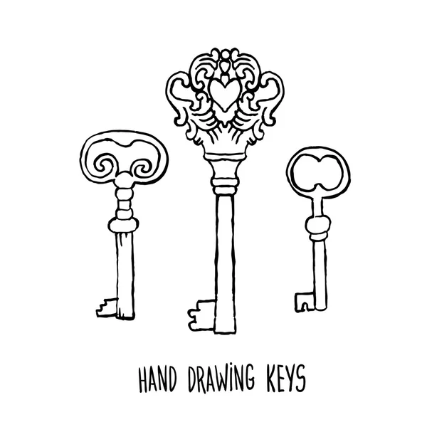 Hand-drawn sketches of the keys — Stock Vector