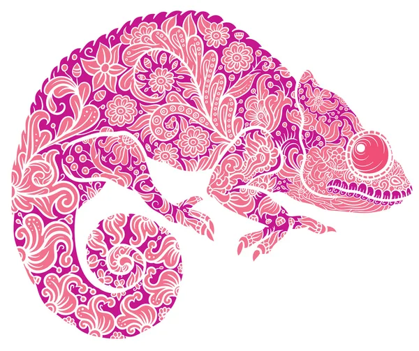 Zentangle stylized Chameleon — Stock Vector