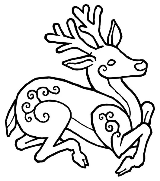Illustrazione decorativa dei cervi — Vettoriale Stock
