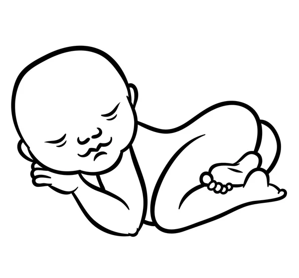 Recém-nascido pequeno bebê adormecido —  Vetores de Stock