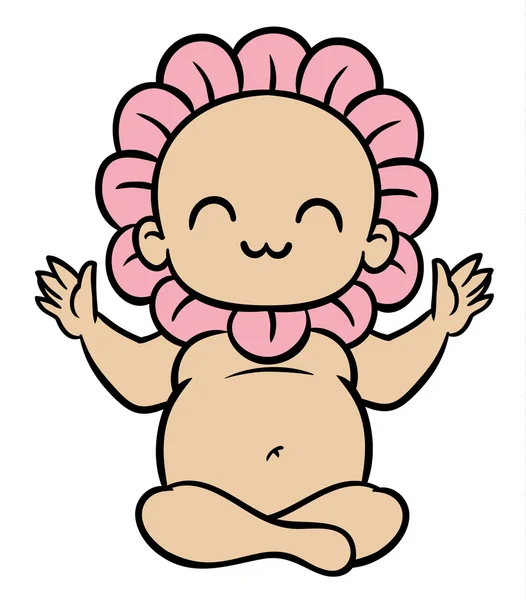 Pequeño bebé vestido como una flor — Vector de stock