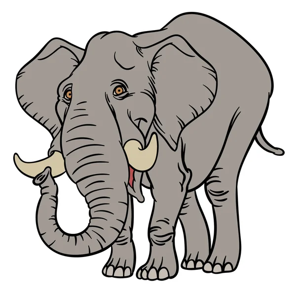 Éléphant amical dessin animé — Image vectorielle