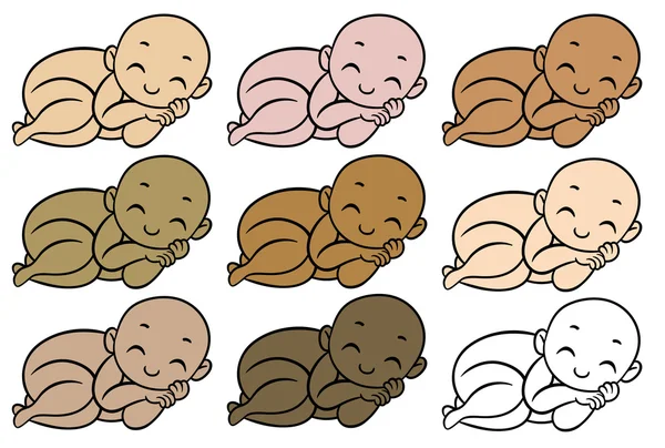 Babies of different races — Stock Vector