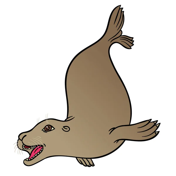 Bruin harbor seal — Stockvector