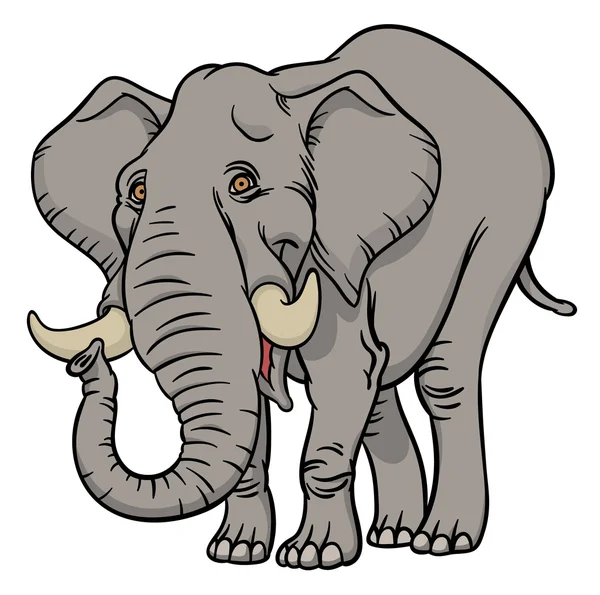Elefante amichevole del fumetto — Vettoriale Stock