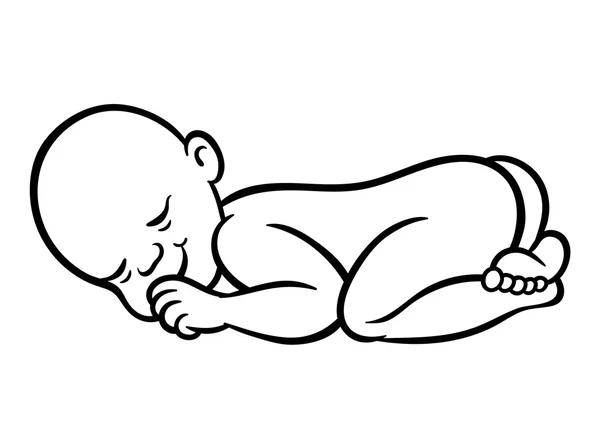 Newborn little sleeping baby — Stock Vector