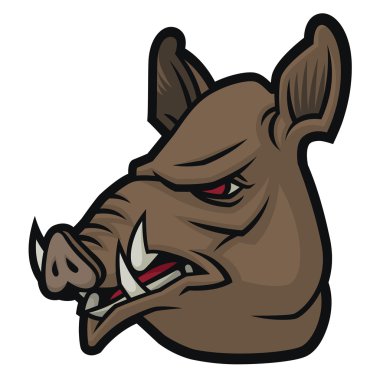 Yaban domuzu kafasından karikatür tarzı