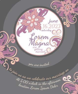 Davet düğün kartı şablonu