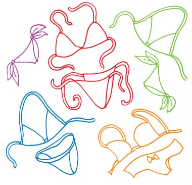 colorful bikinis swimsuits clipart